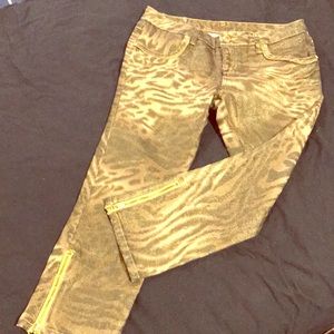 Gold tiger print Marciano jeans